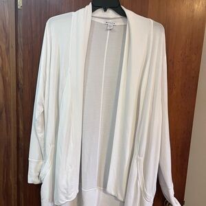 Athleta White Open-Front Cardigan with Long Sleeves pranayama 2x EUC